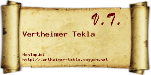 Vertheimer Tekla névjegykártya